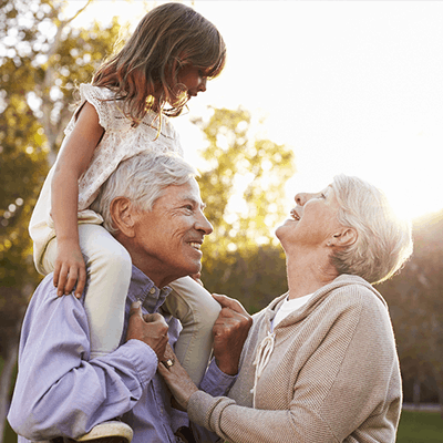 Grandparents with granddaughter 